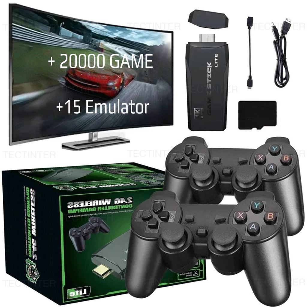 M8 Console Retro 4K HD | Game Stick Portatile + 20.000 Giochi e 2 Controller Wireless 2.4G