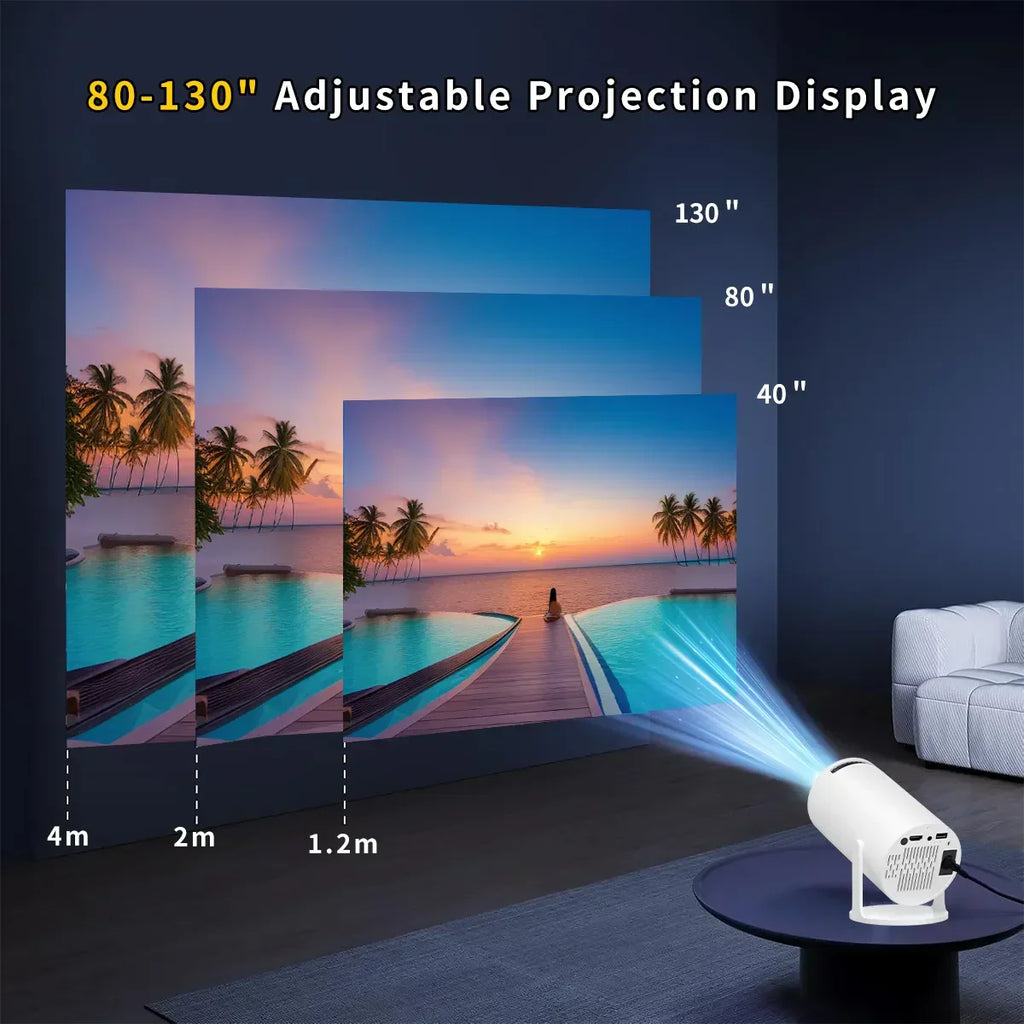 Proiettore HY300 PRO 4K Full HD, Smart Android 11 Portatile Mini per Home Cinema