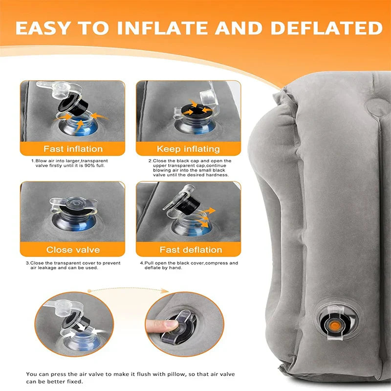 Cuscino da Viaggio Gonfiabile 2in1 – Comfort ovunque!