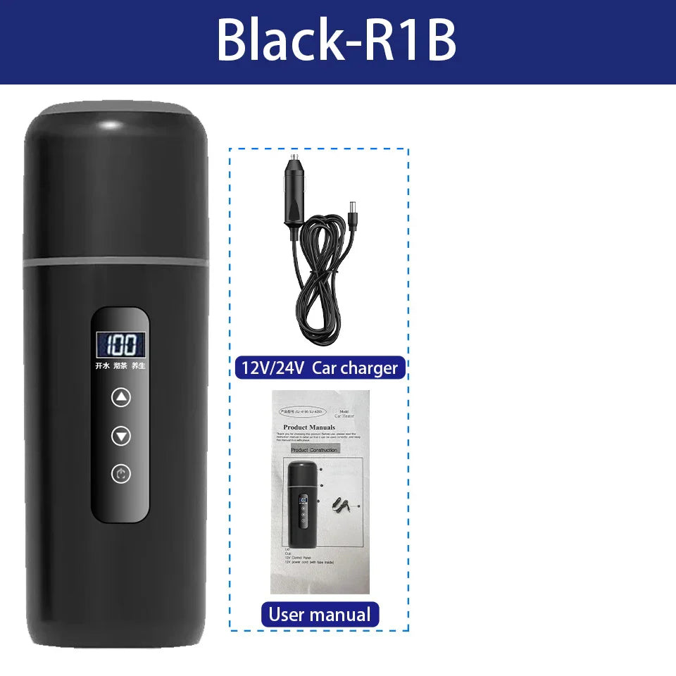 Bollitore Portatile Auto 500ml 12V/24V Tazza Riscaldante Termica con Controllo Touch