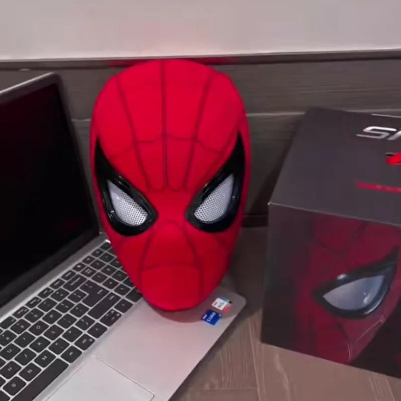 Maschera Spider-Man Elettronica Occhi Mobili Telecomando Cosplay LED Regalo