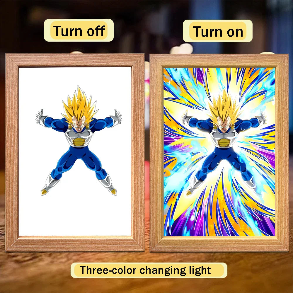 Lampada LED Son Goku Dragon Ball | Cornice Foto Moon Light Regalo Fan
